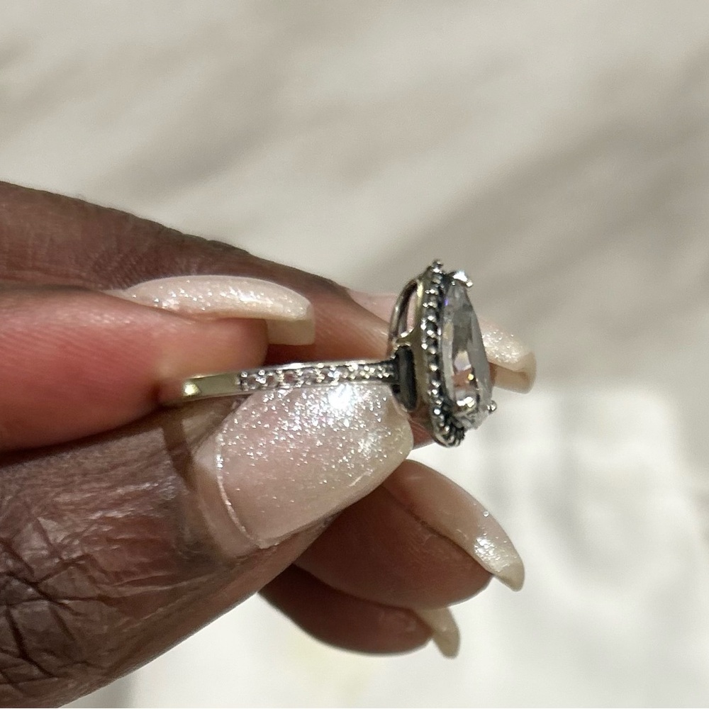 Pandora Sparkling Pear Shape Halo Ring - Picture 5 of 5